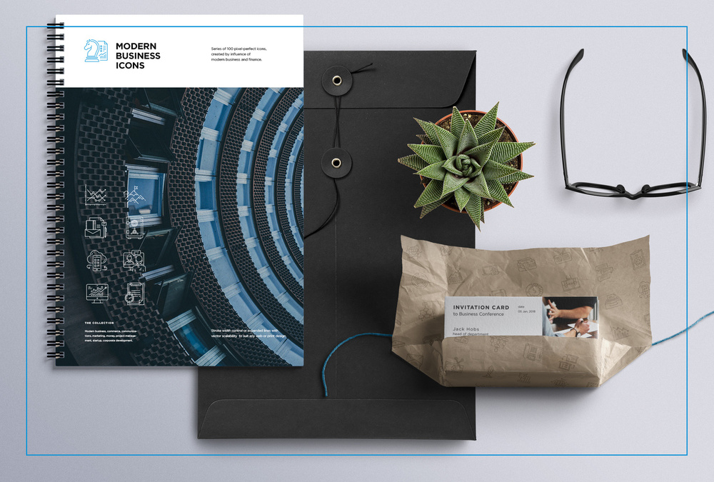 Modern Business – 100 Line Icons