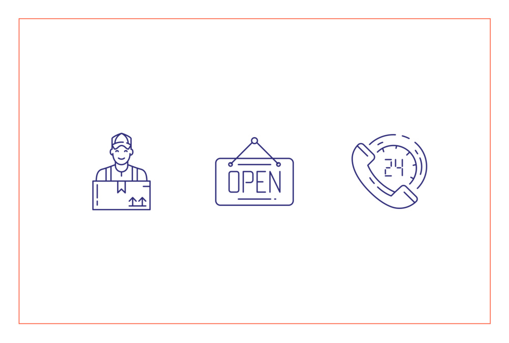 Online Clothes Shopping – 100 Line Icons