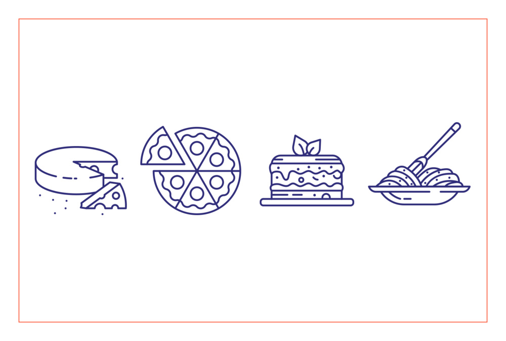 Food & Drinks – 100 Line Icons