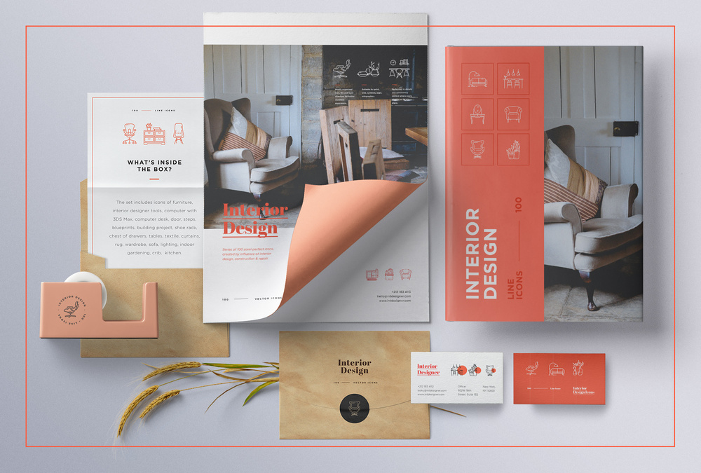Interior Design – 100 Line Icons