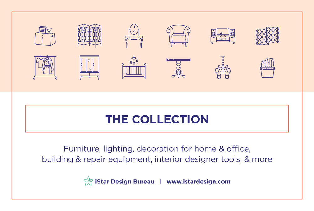 Interior Design – 100 Line Icons