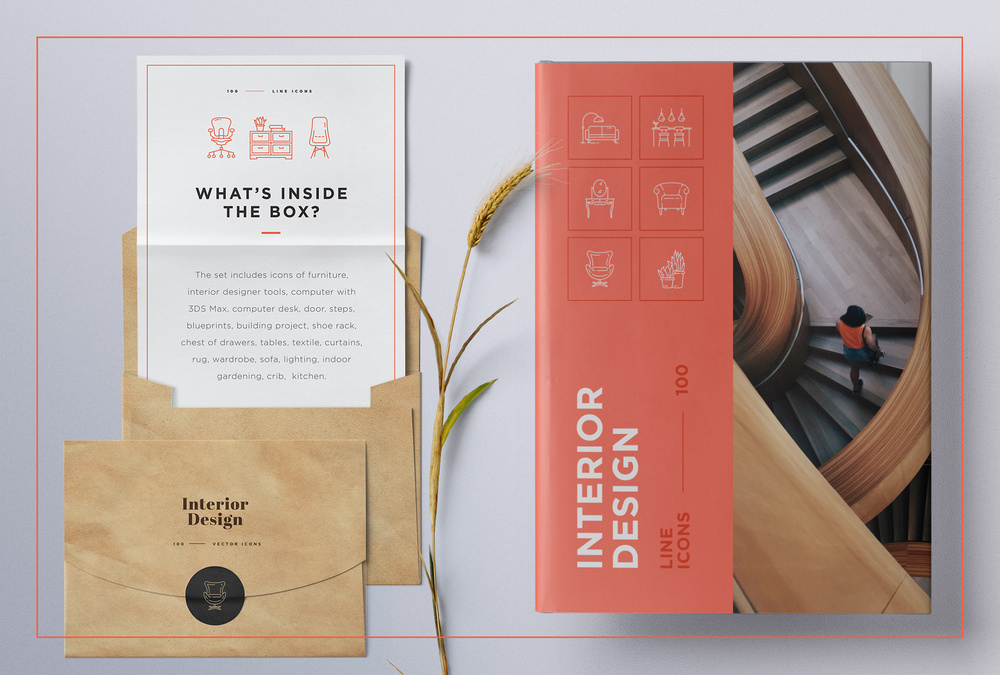 Interior Design – 100 Line Icons