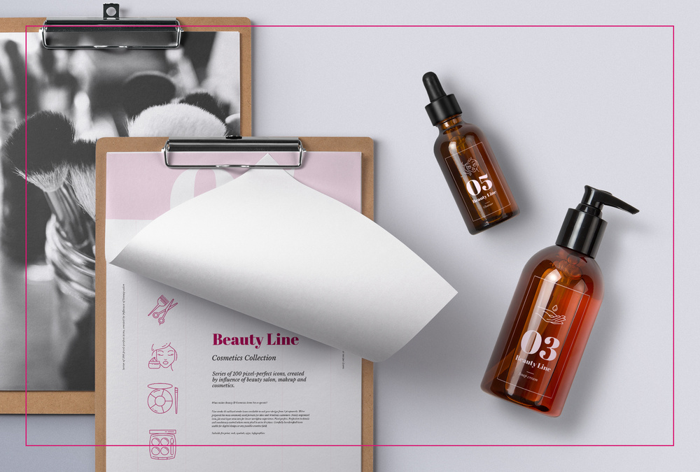 Beauty & Cosmetics – 100 Line Icons