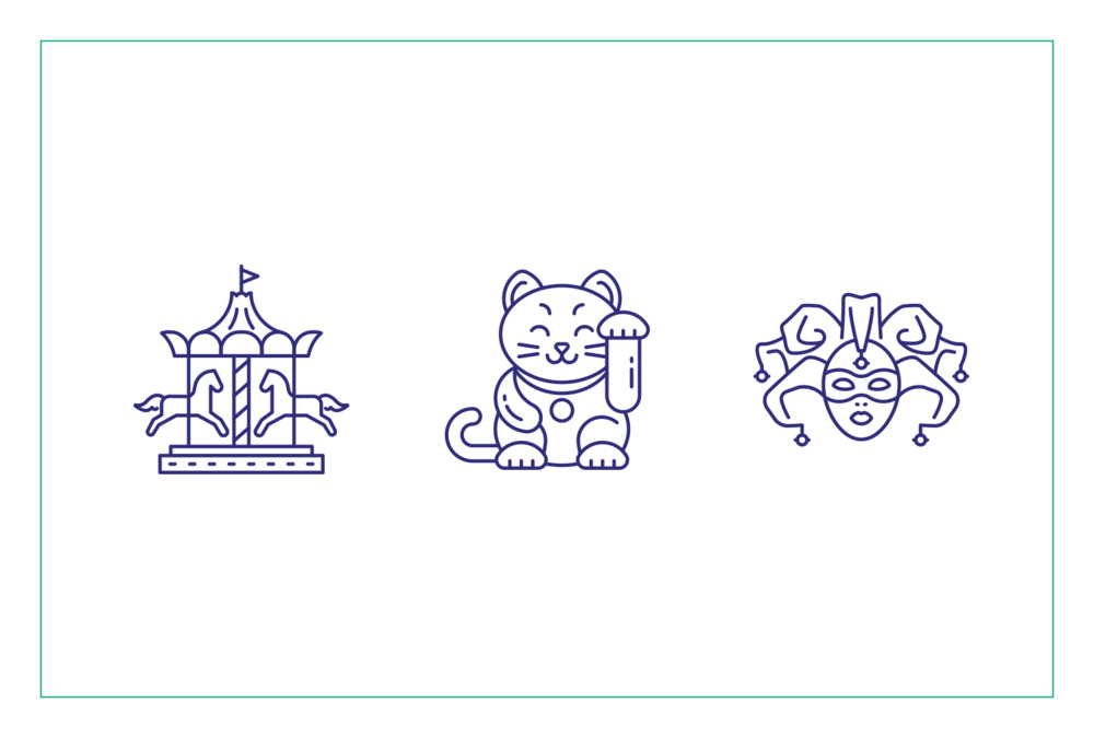 Travel & Landmarks – 100 Line Icons