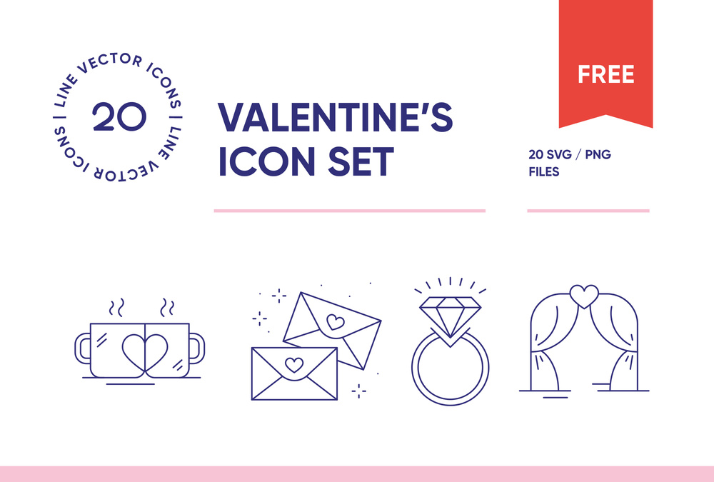 Love & Valentine’s – 20 Line Icons