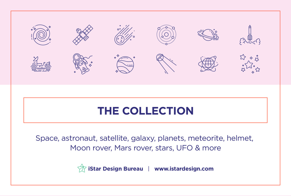 Space Exploration – 20 Line Icons