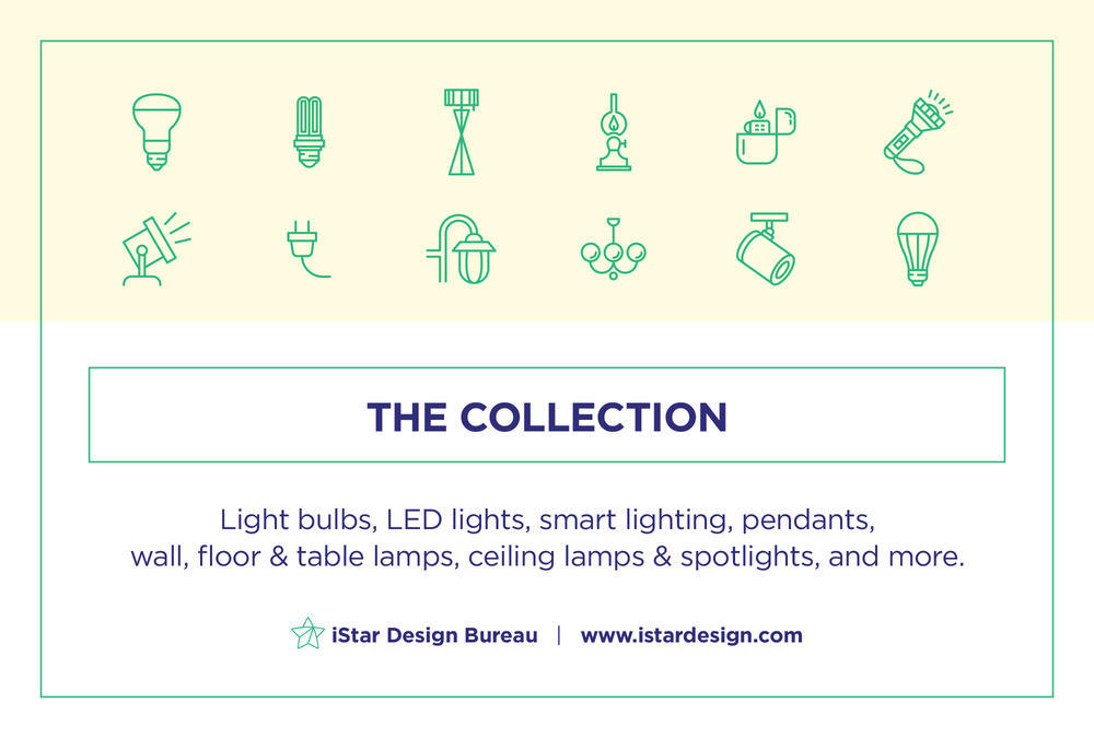 Lighting – 50 Line Icons