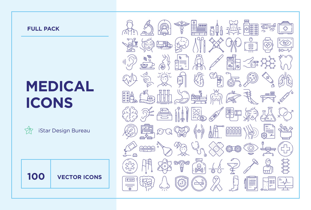 Medicine – 100 Line Icons