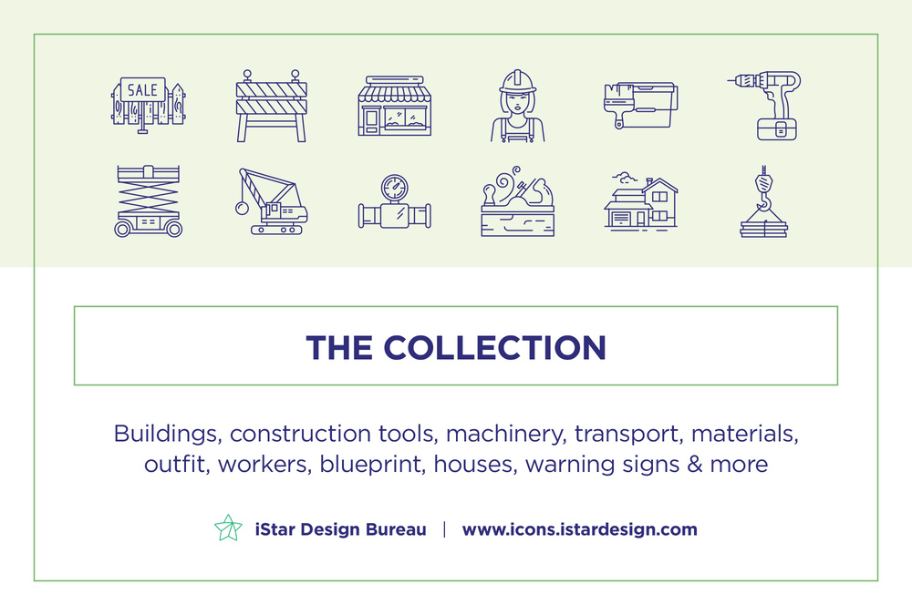 Building and Construction – 100 Line Icons