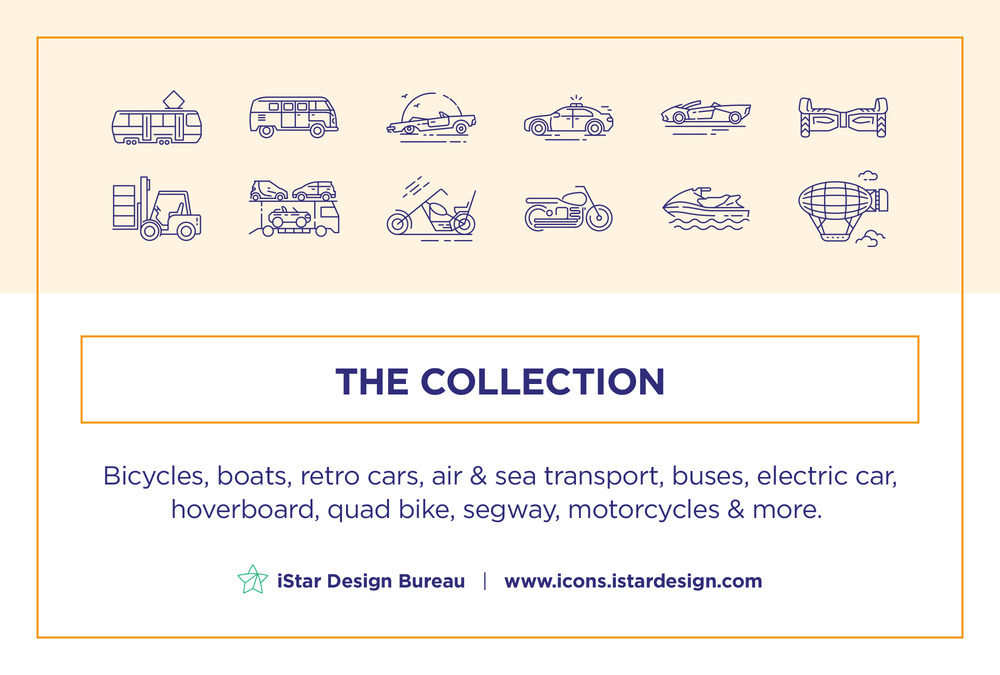 Transport – 100 Line Icons