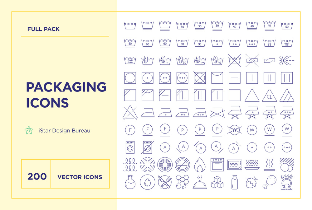 Packaging Symbols – 200 Line Icons