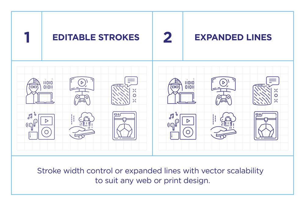 Technology – 110 Line Icons