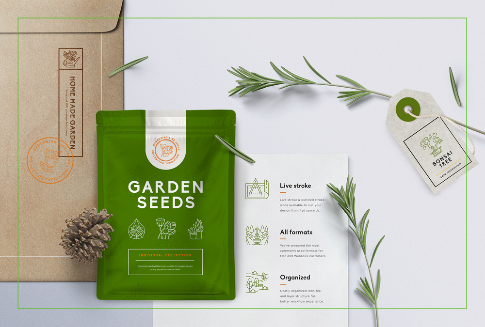 Gardening – 100 Line Icons