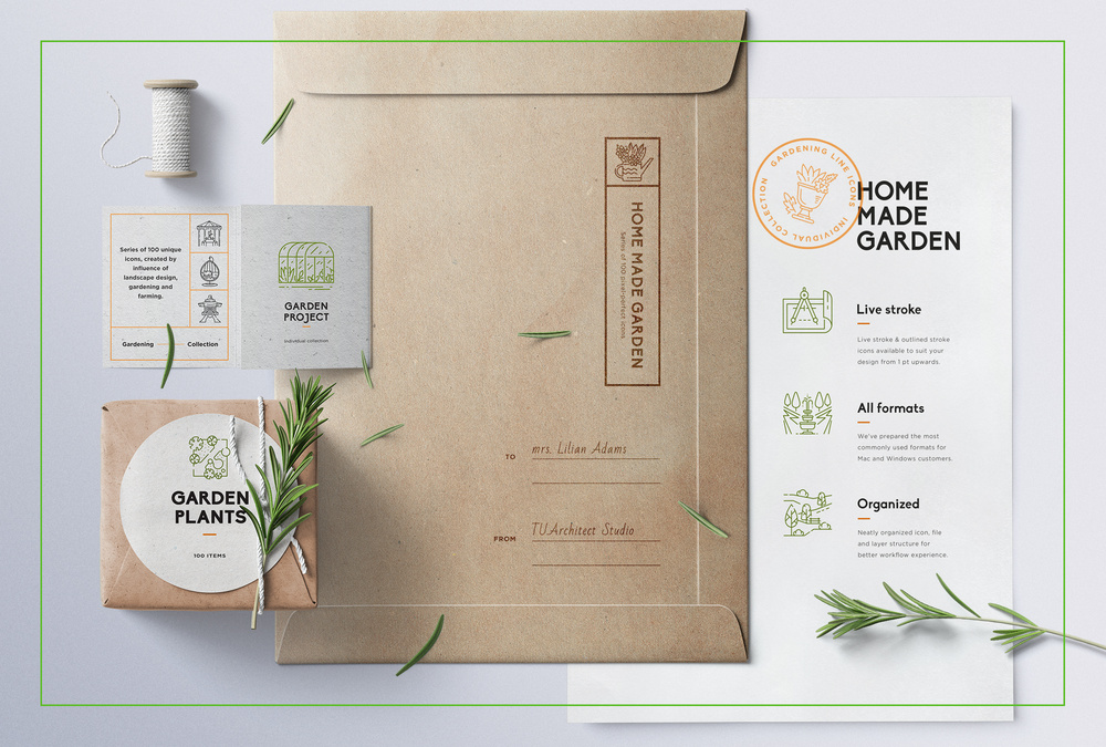 Gardening – 100 Line Icons