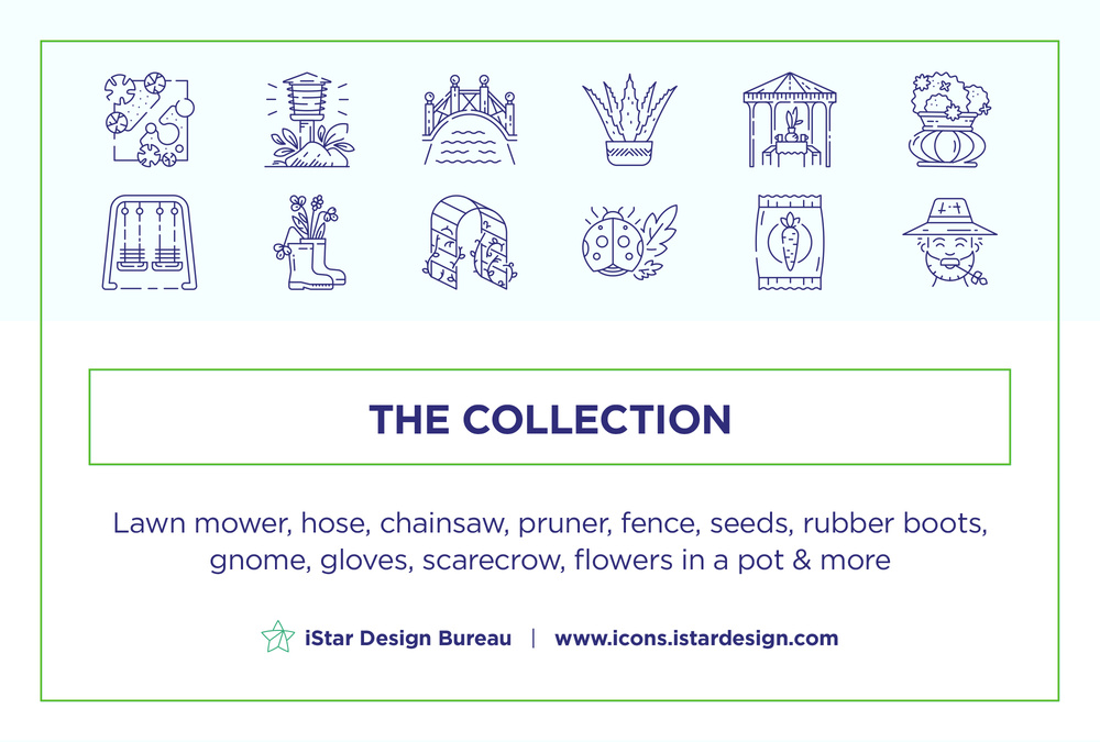 Gardening – 100 Line Icons