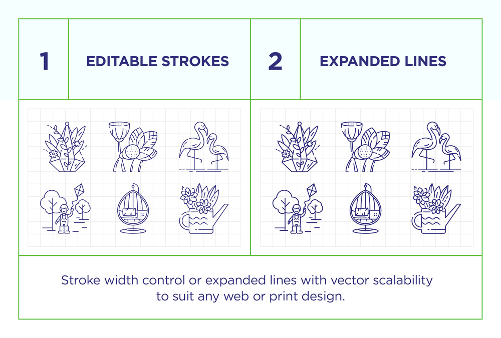 Gardening – 100 Line Icons