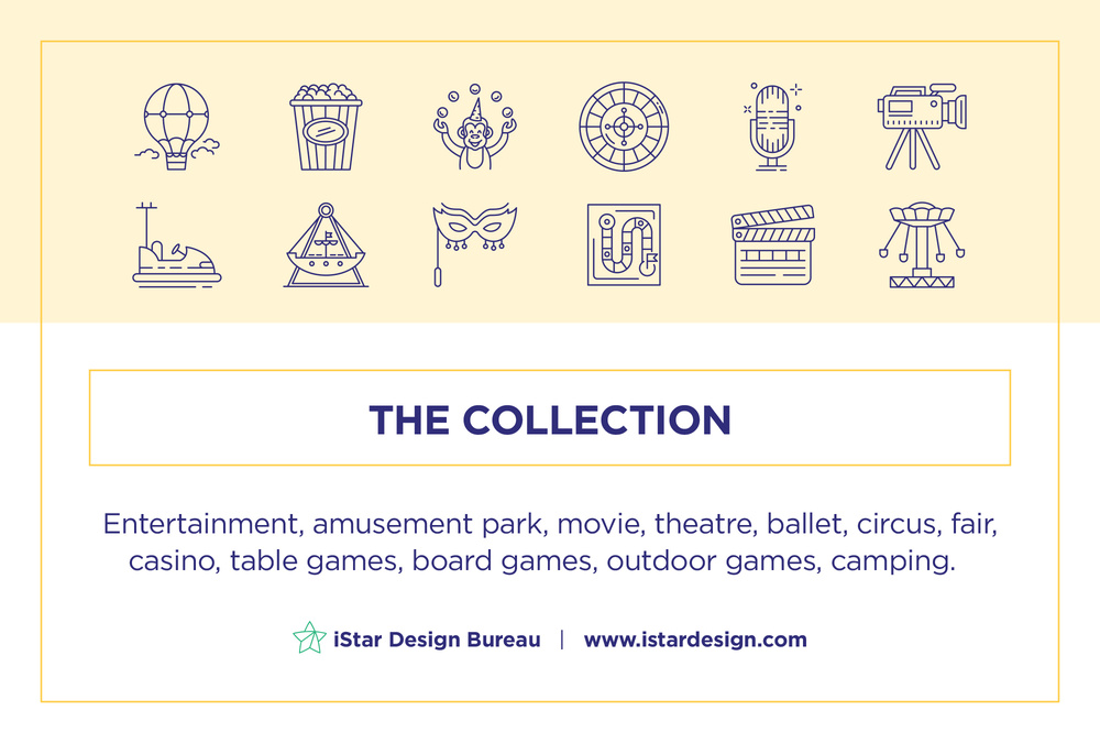 Entertainment – 100 Line Icons