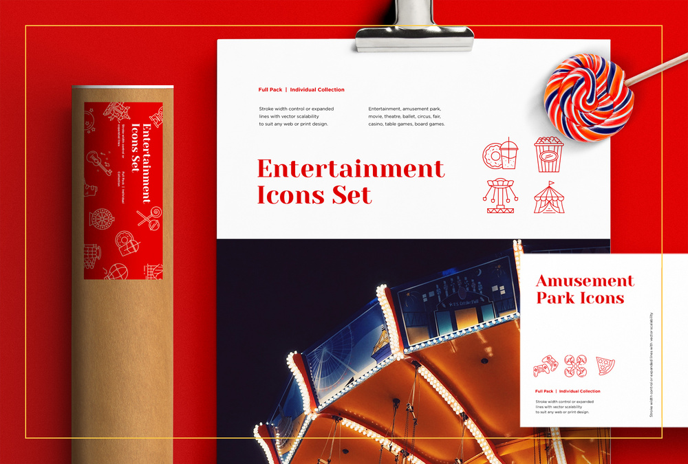 Entertainment – 100 Line Icons