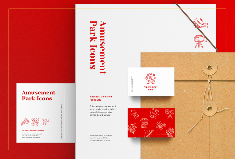 Entertainment – 100 Line Icons