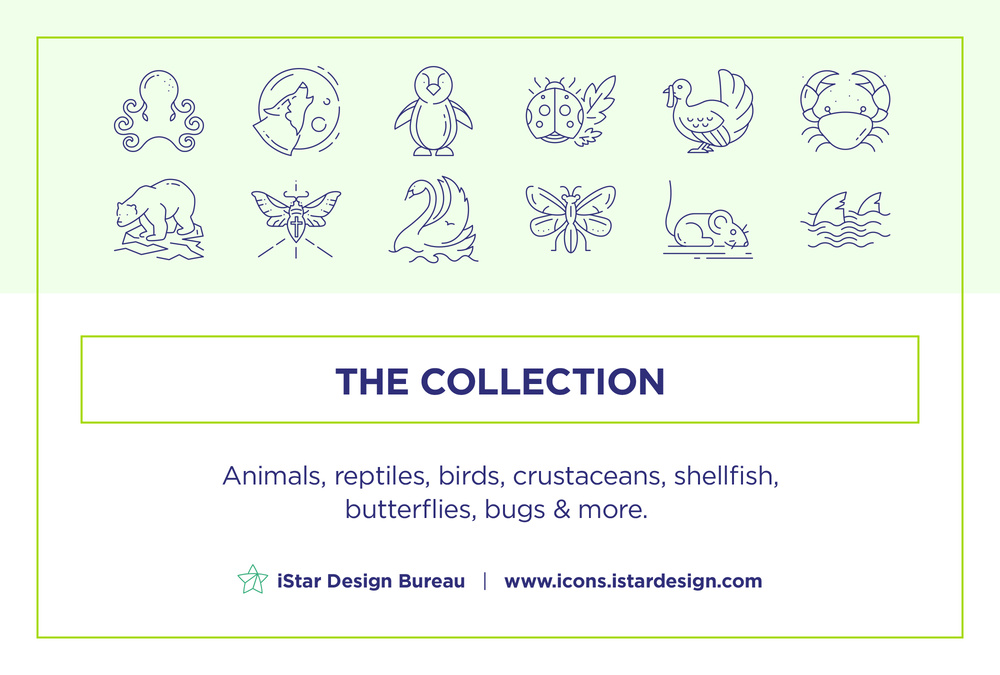 Animals – 50 Line Icons
