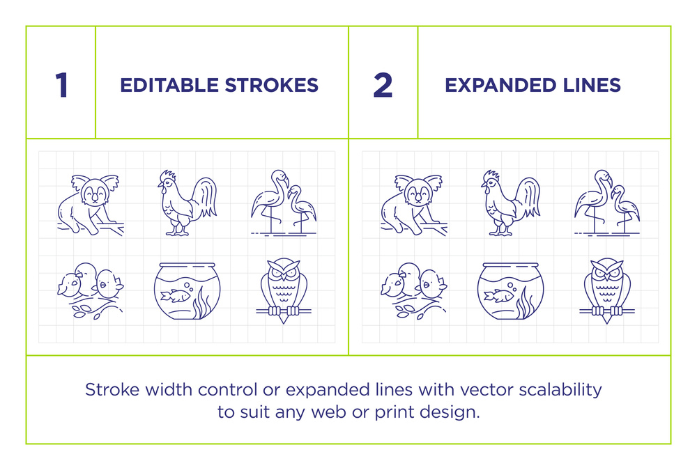 Animals – 50 Line Icons