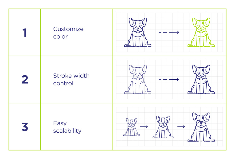 Animals – 50 Line Icons