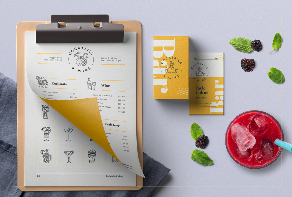Cocktail Bar – 100 Line Icons
