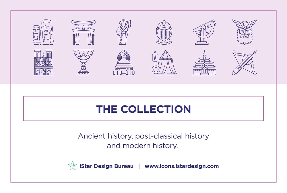 History – 100 Line Icons