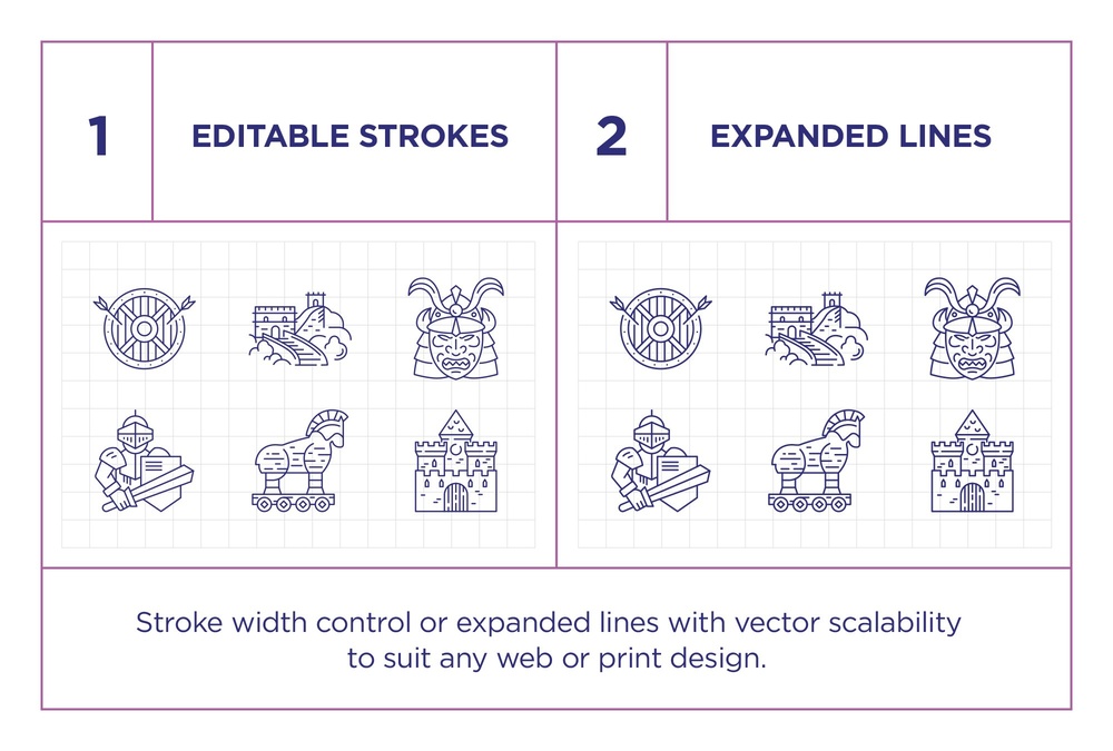 History – 100 Line Icons