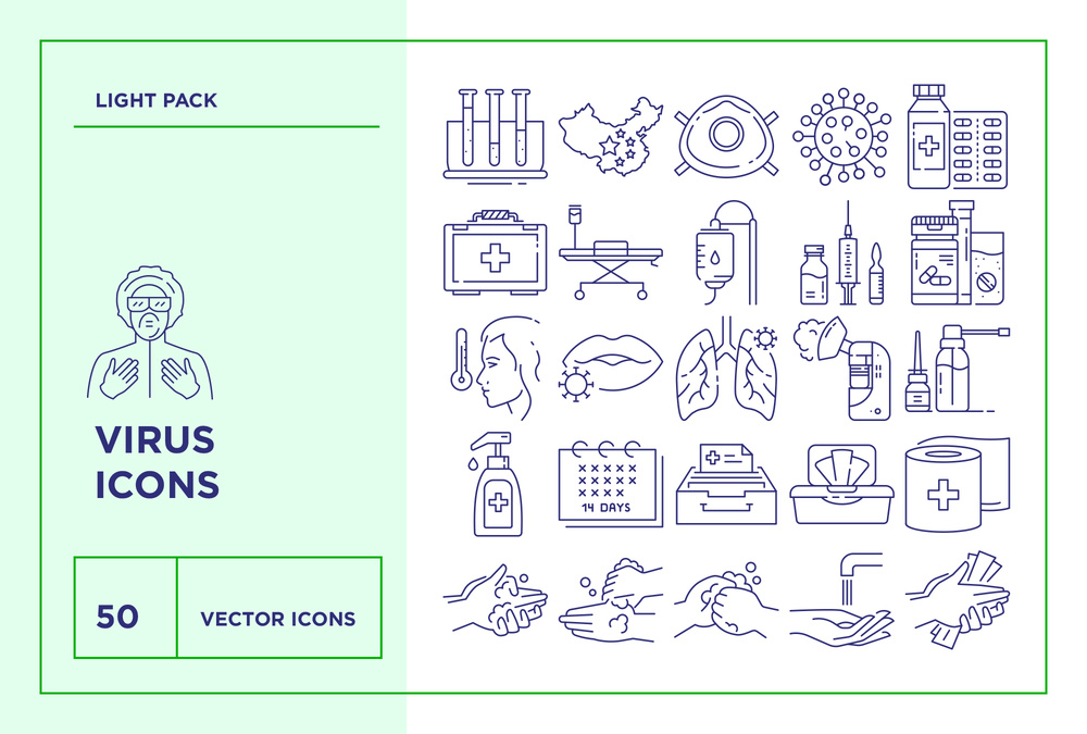 Virus – 50 Line Icons