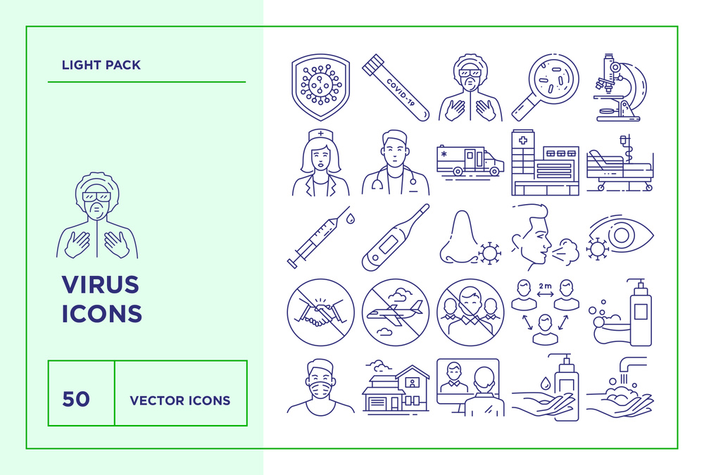 Virus – 50 Line Icons