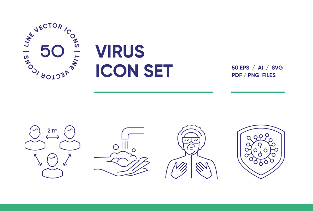 Virus – 50 Line Icons