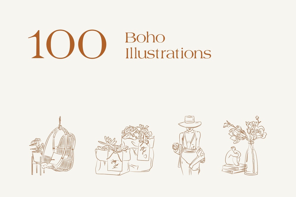 Bohemian Illustration Set