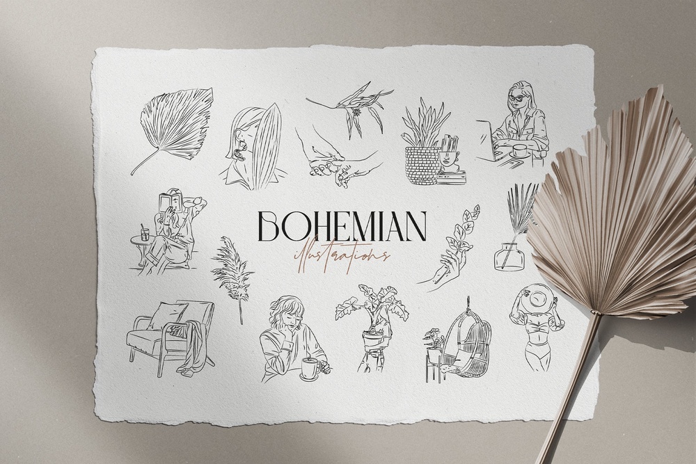 Bohemian Illustration Set