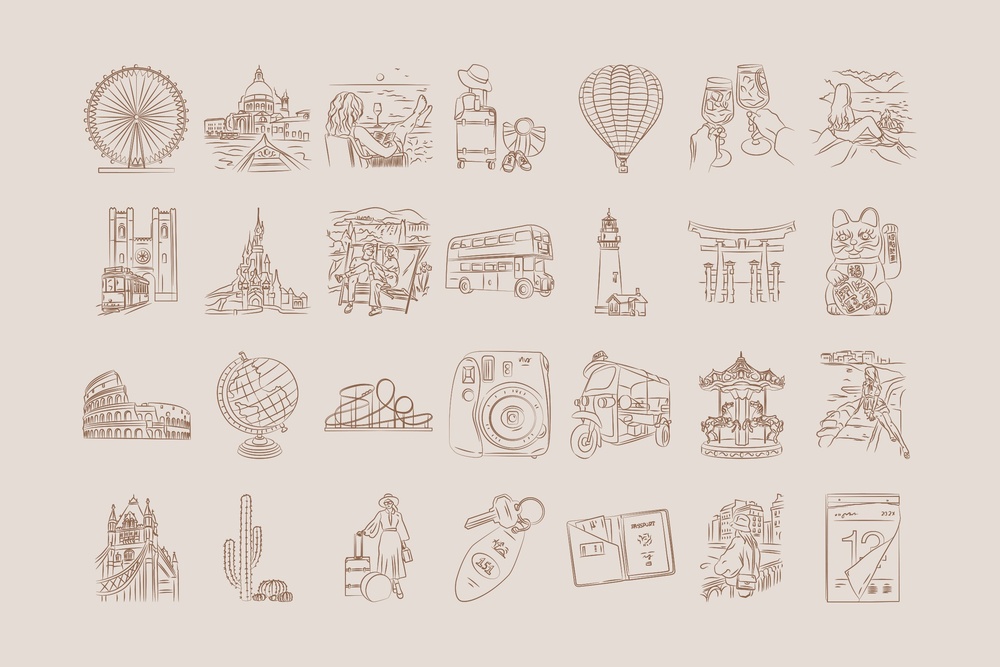 Travel Illustration Set