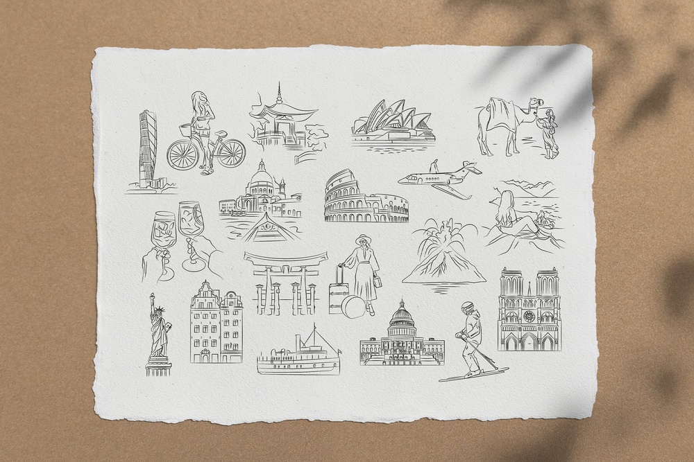 Travel Illustration Set
