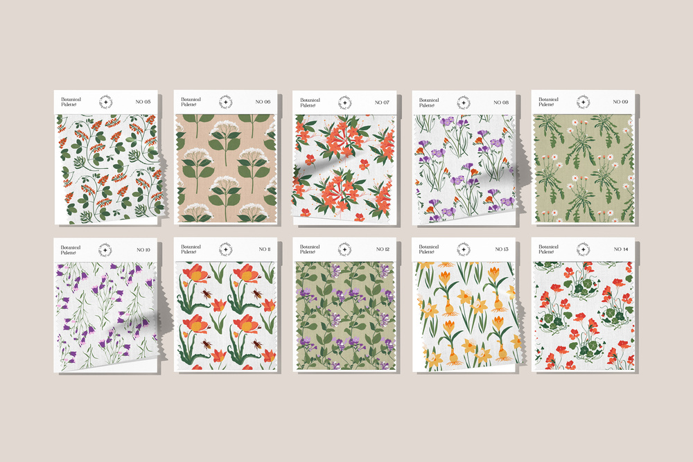 Floral Retro Label Set