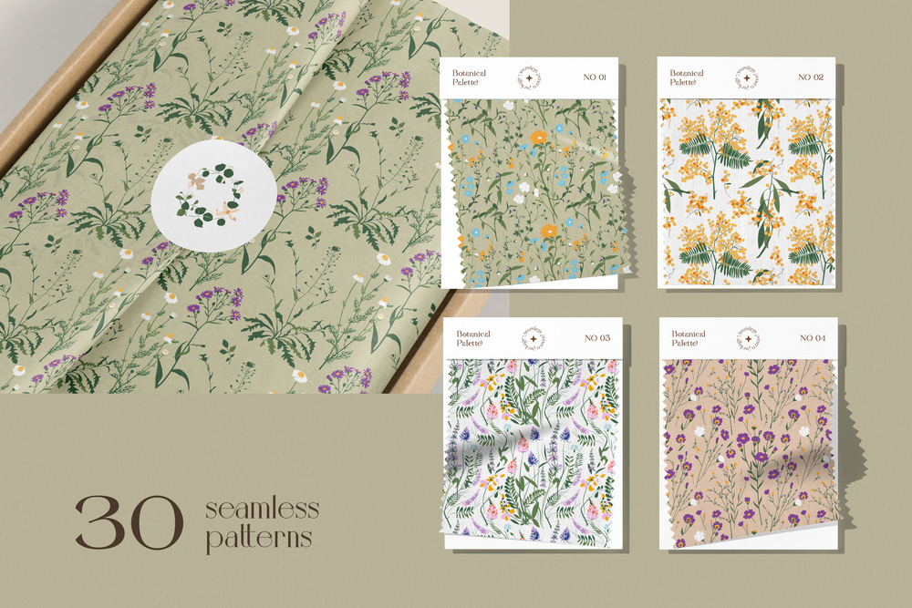 Floral Retro Label Set