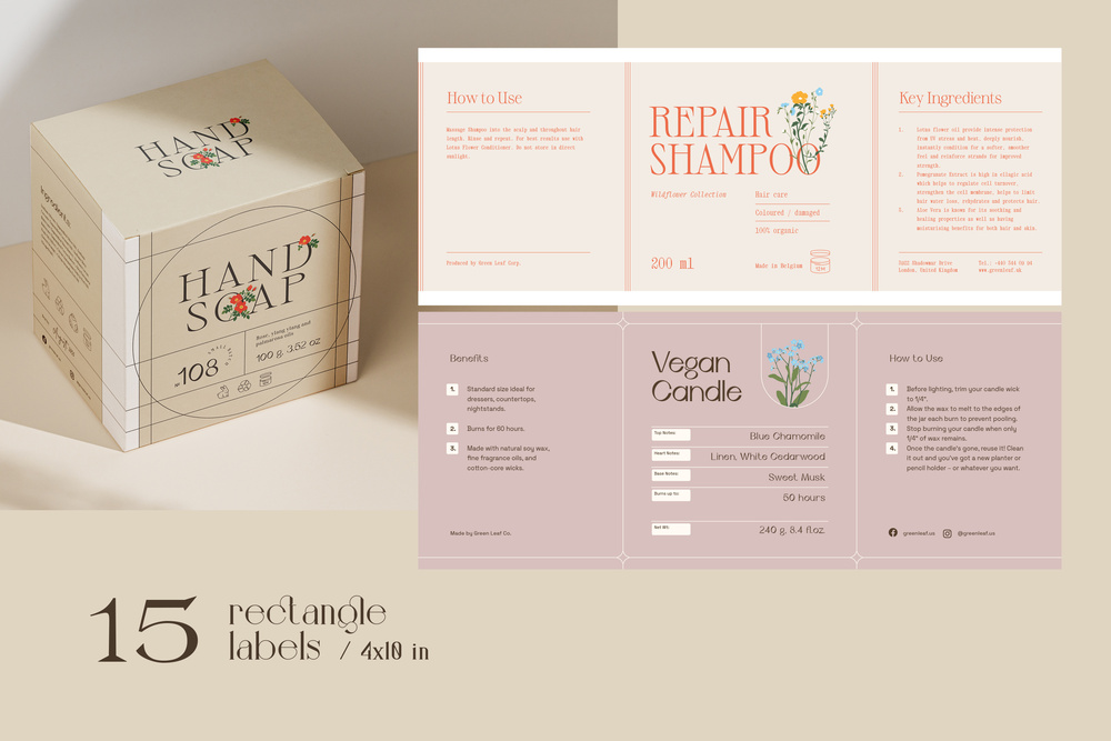 Floral Retro Label Set