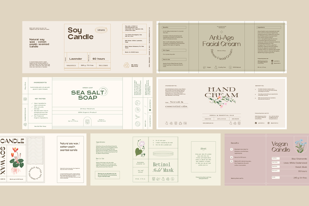 Floral Retro Label Set