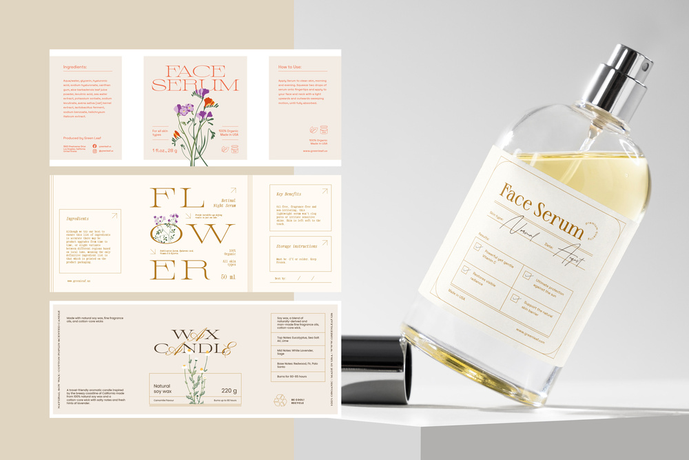 Floral Retro Label Set