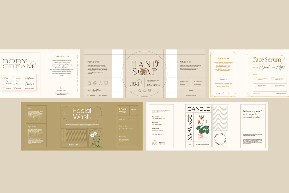 Floral Retro Label Set