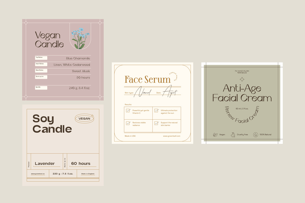 Floral Retro Label Set