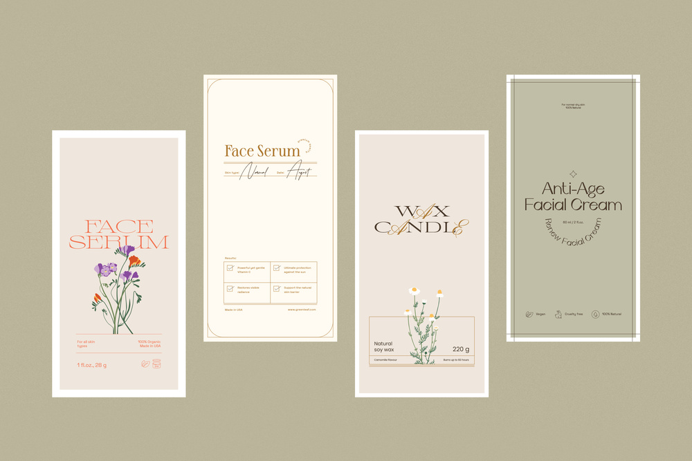 Floral Retro Label Set