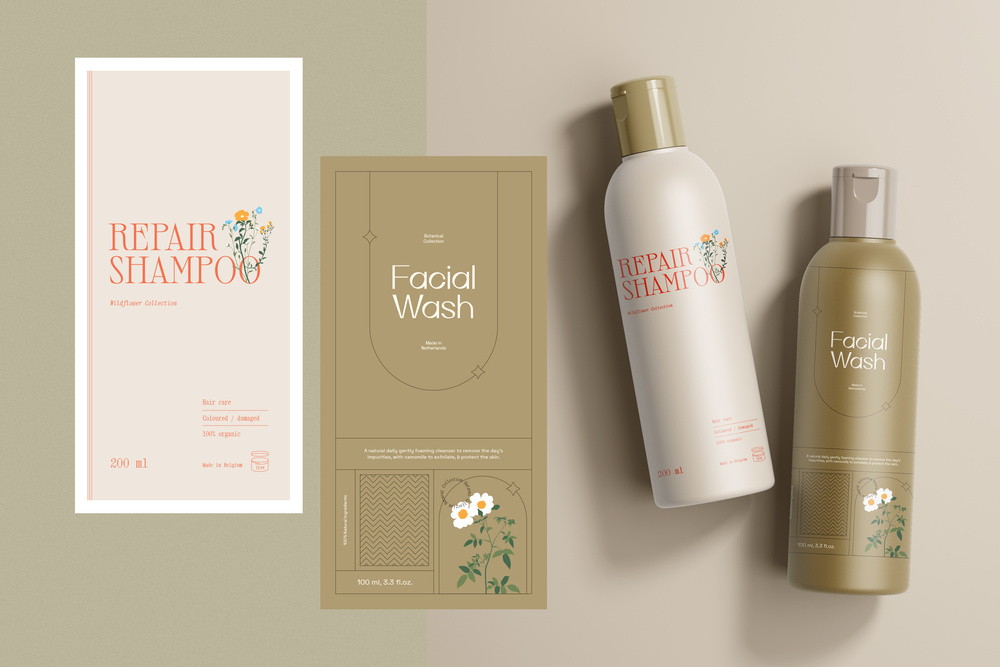 Floral Retro Label Set