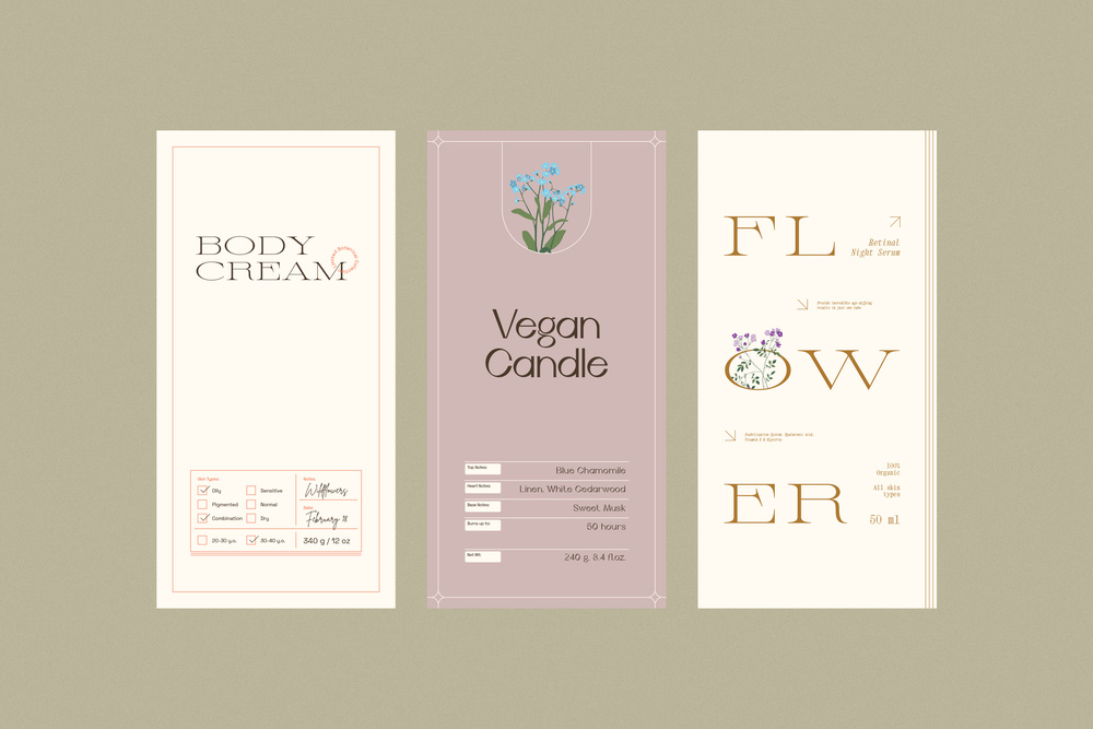 Floral Retro Label Set