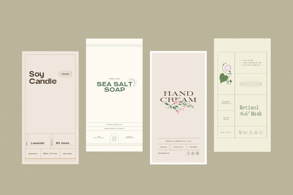 Floral Retro Label Set